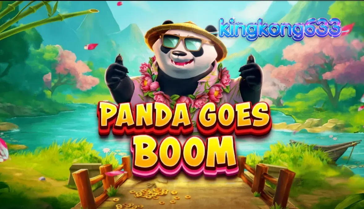 Panda Goes Boom slot dengan latar belakang bambu dan panda santai